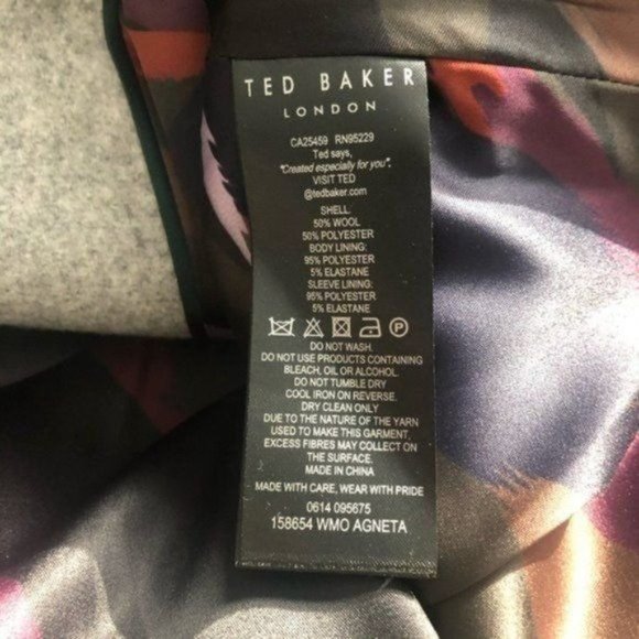 Ted Baker London Agneta Double Breast Crop Jacket in Light Gray Size 6 NWT - Picture 14 of 14